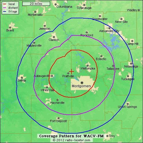 93.1 WACV Coverage Map